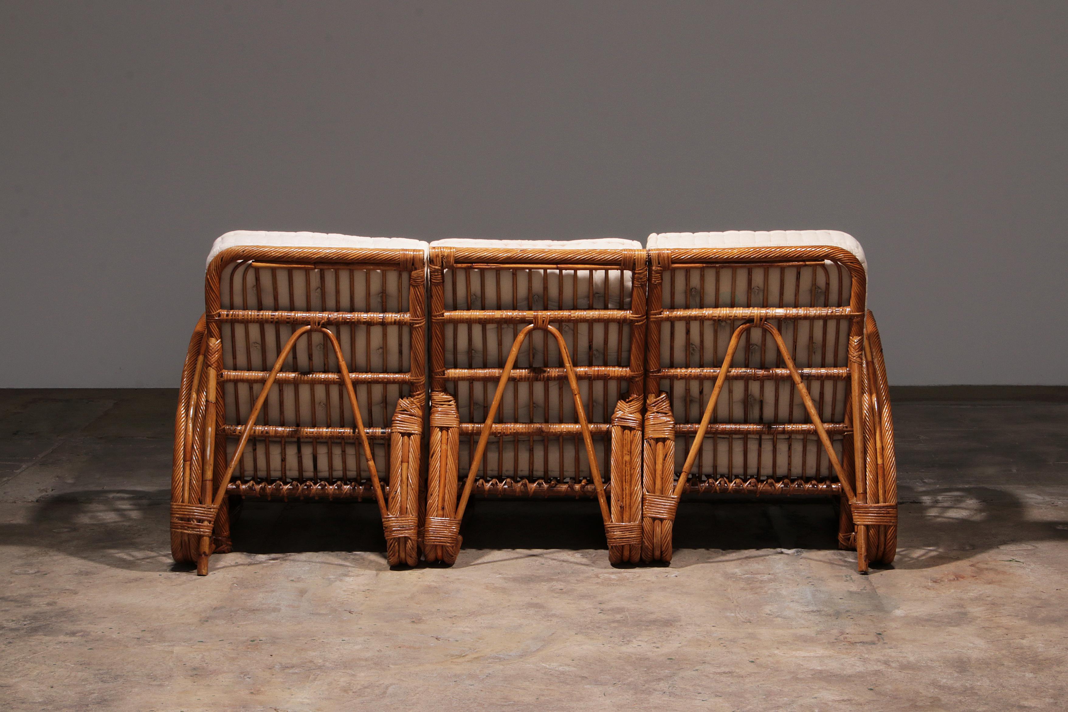 Mid-20th Century Vintage French Bamboo Lounge set, Paul Frankl style, 1960