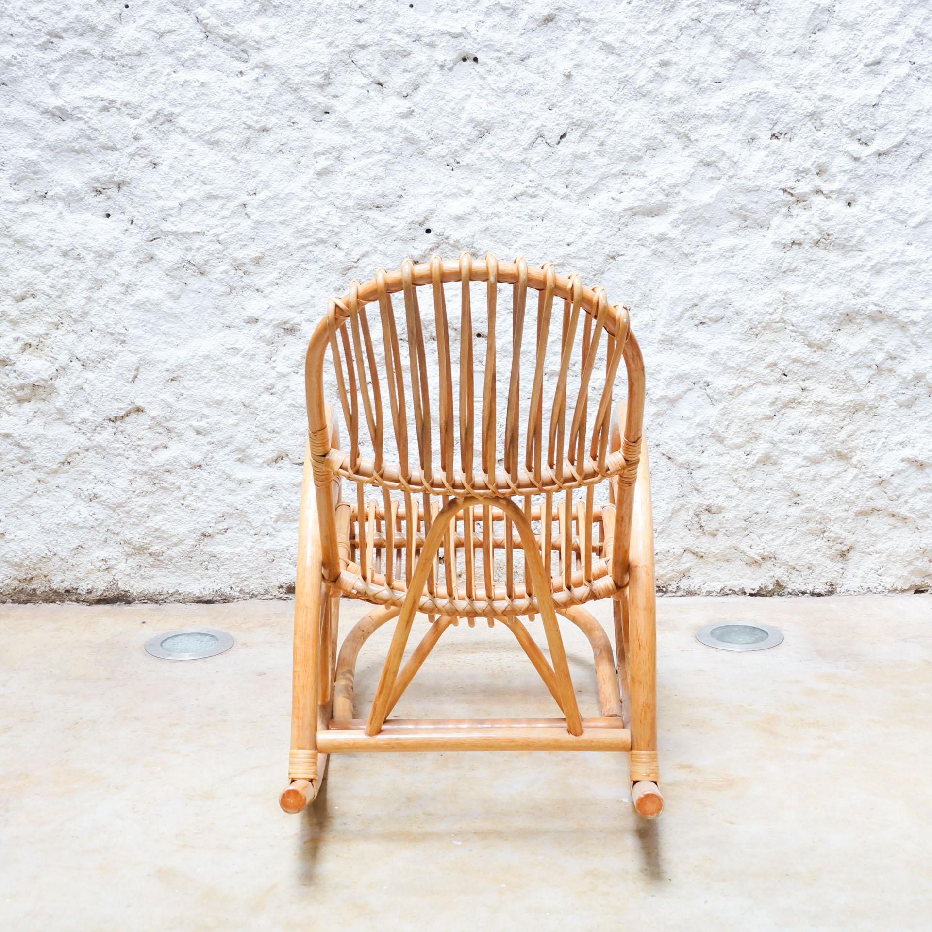 Vintage French Bamboo Rocking Chair, circa 1960 1