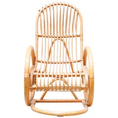 Vintage French Bamboo Rocking Chair, circa 1960