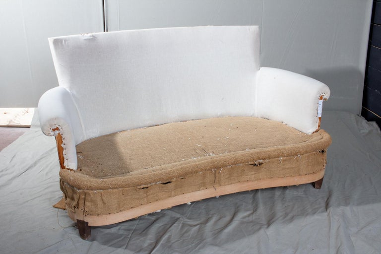 Vintage French Banquet Sofa with Feather Down Cushions at 1stDibs