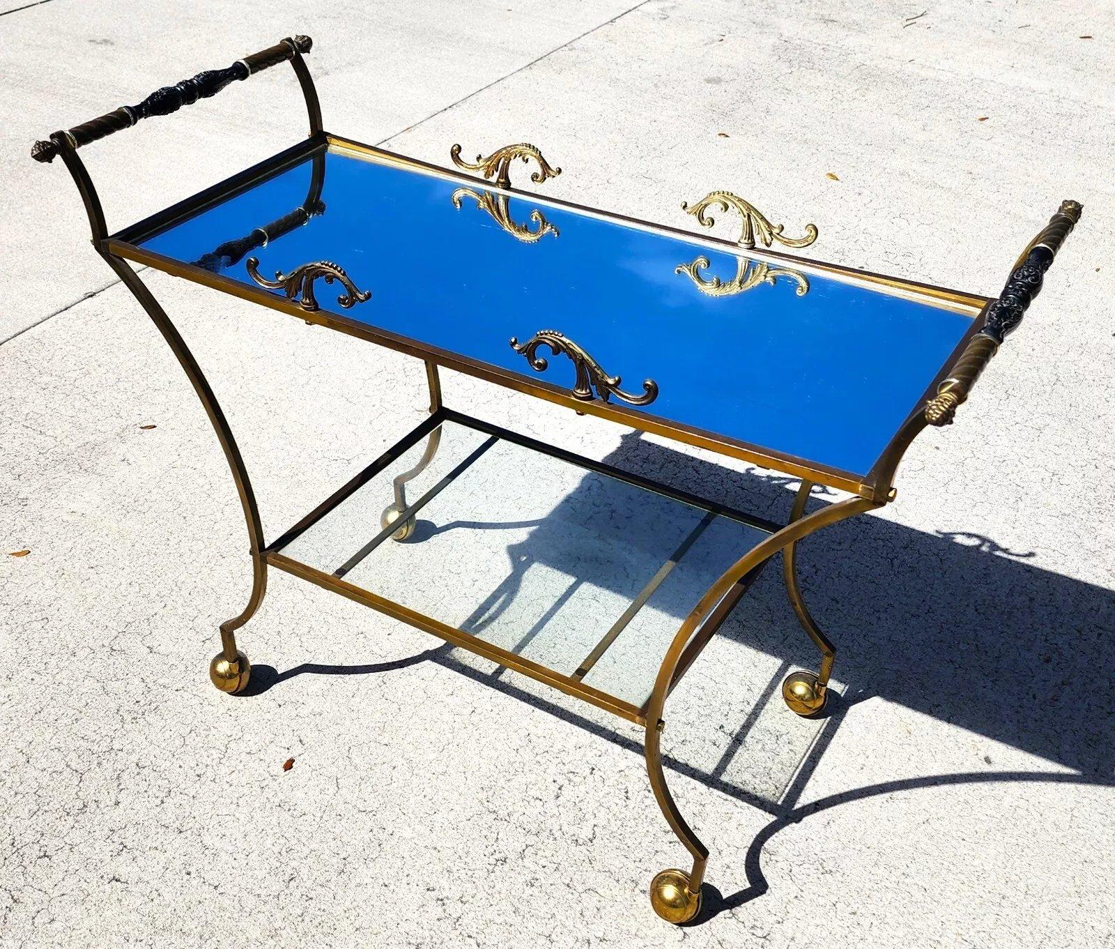 Chariot de service de bar français vintage Bon état - En vente à Lake Worth, FL