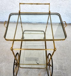 Vintage French Bar Serving Tea Cart with Serving Tray