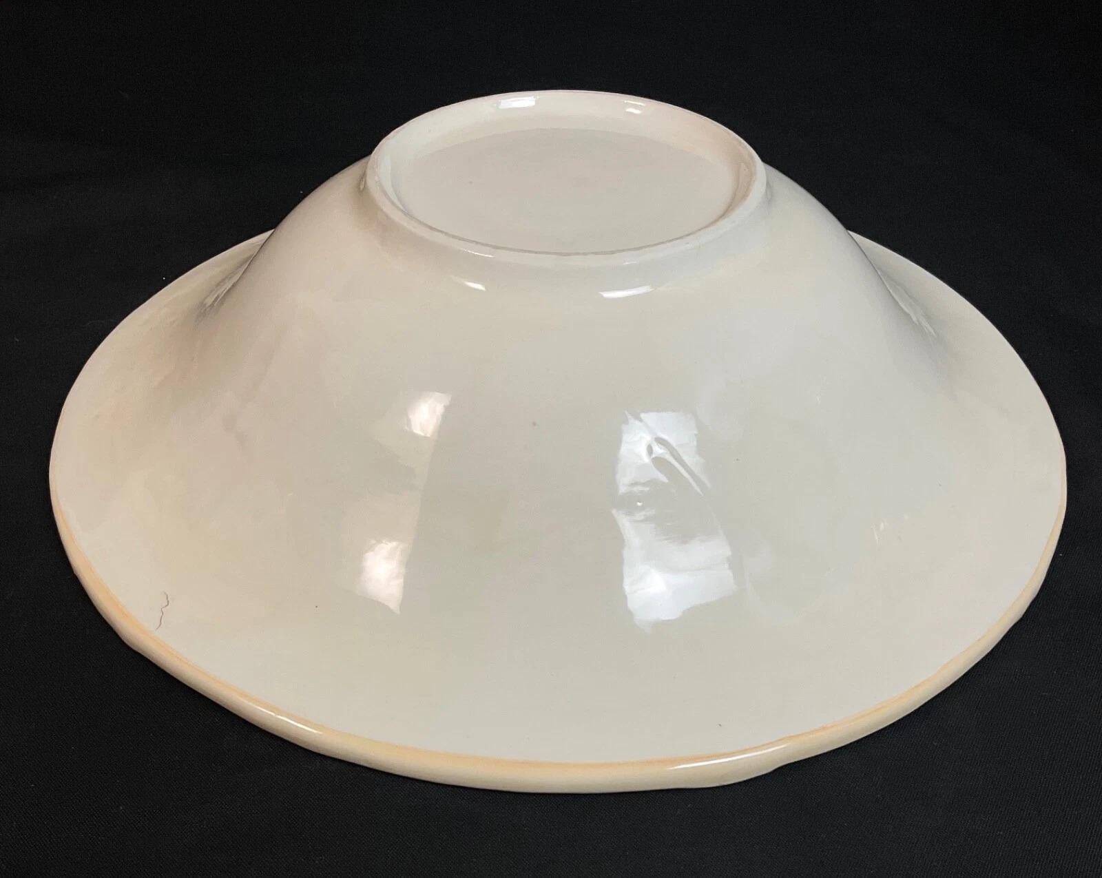 Vintage French Barbotine Earthenware Basin & Jug Set - 2Y587 In Good Condition For Sale In Bordeaux, FR