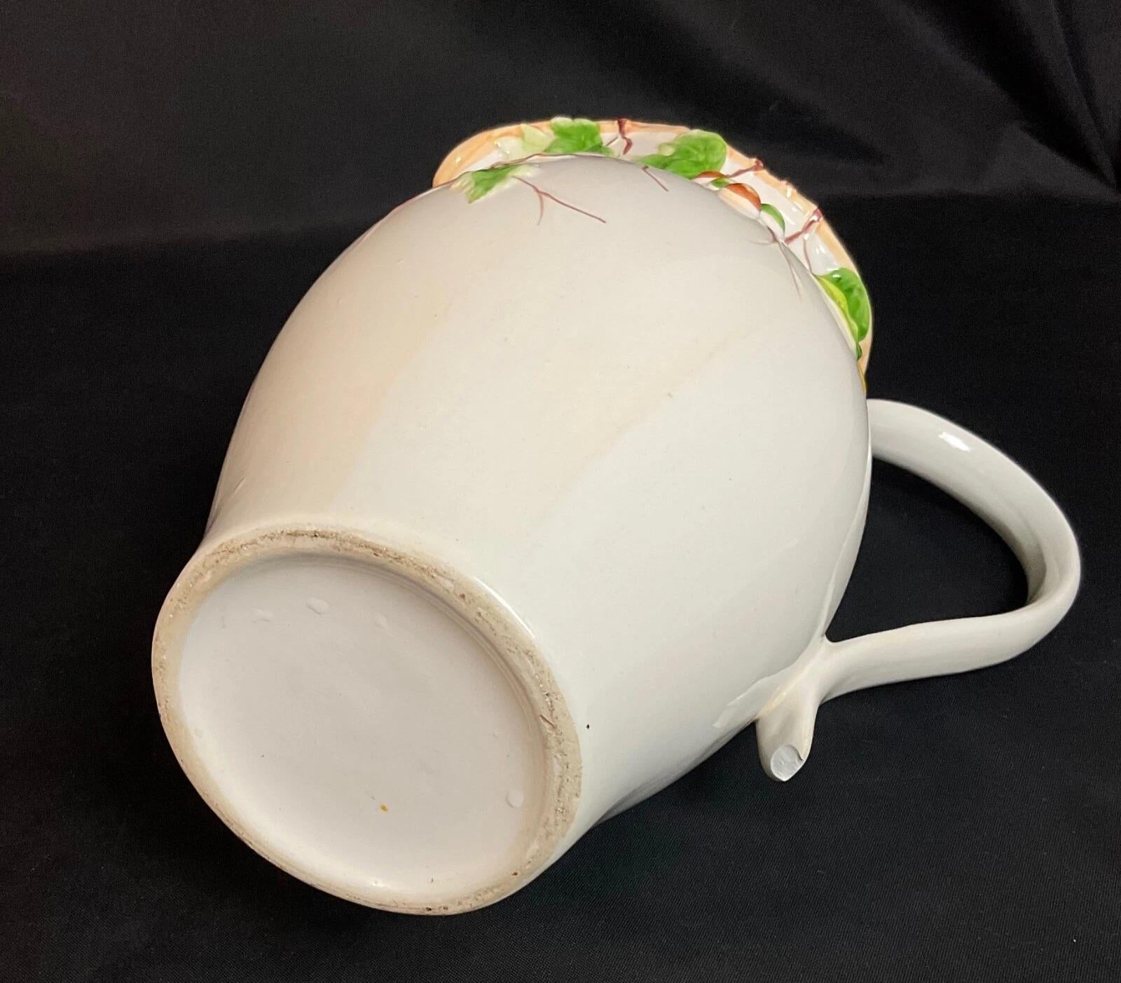 Vintage French Barbotine Earthenware Basin & Jug Set - 2Y587 For Sale 1