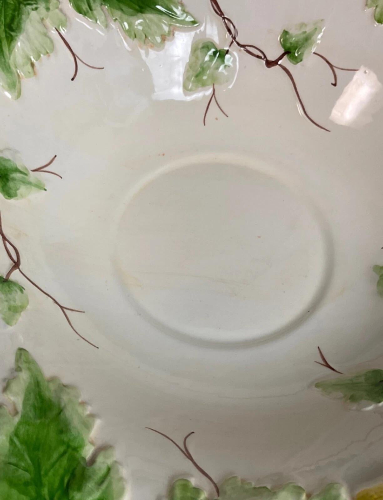 Vintage French Barbotine Earthenware Basin & Jug Set - 2Y587 For Sale 2
