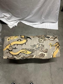 Vintage French Baroque Carved Wood Bench