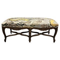 Banc baroque français vintage en bois sculpté