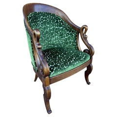 Vintage French Barrel Back Chair