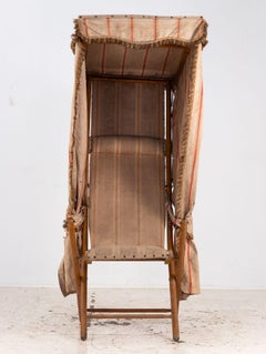 Vintage French Beach Chair with Canopy, Mid 20th C.