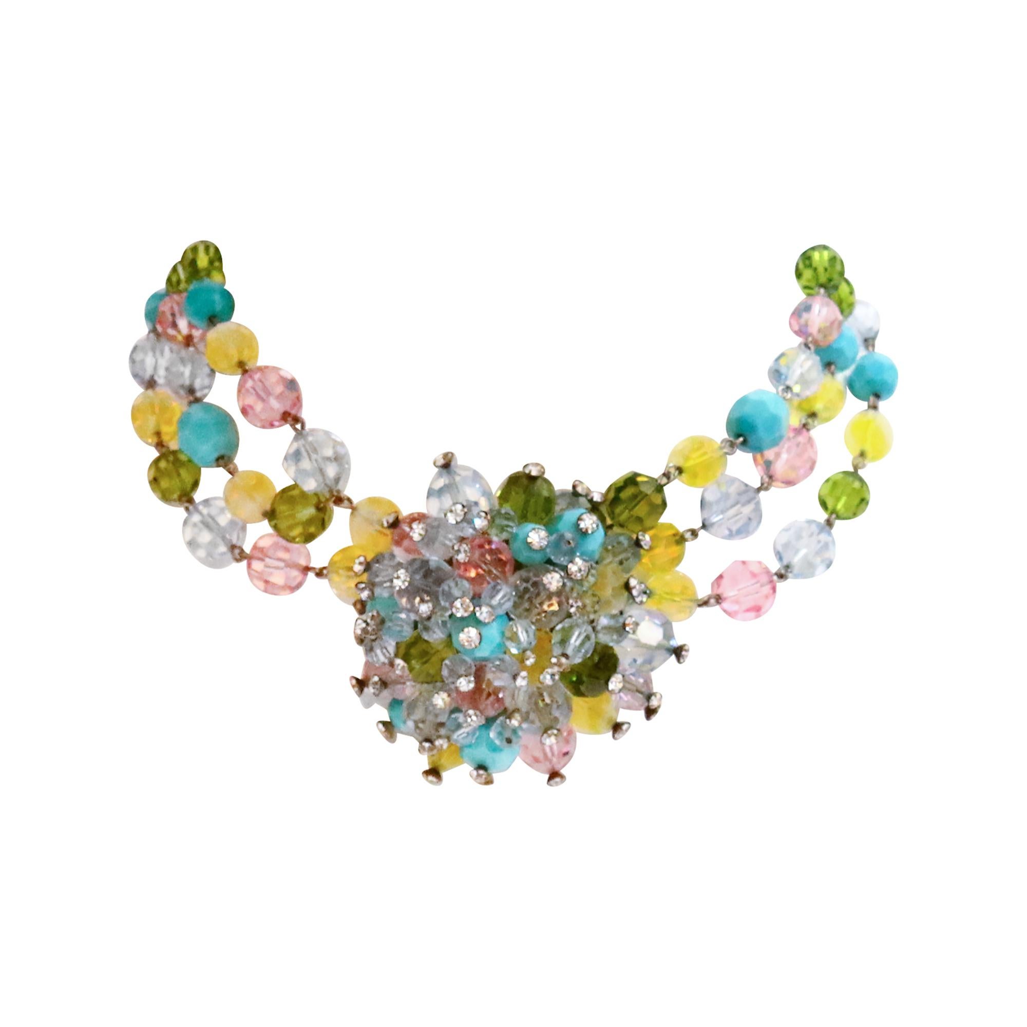 Collana girocollo francese vintage con perline, anni '80 circa in vendita 2