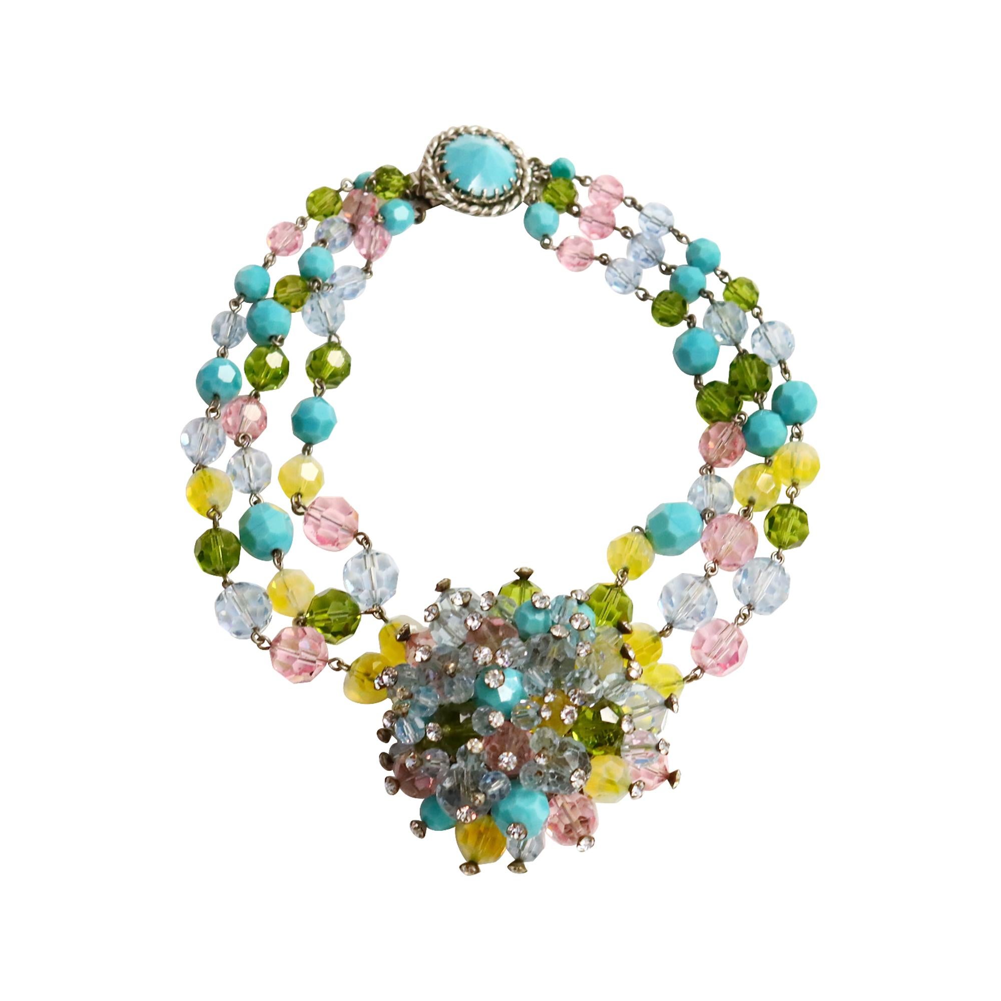 Collana girocollo francese vintage con perline, anni '80 circa in vendita 1