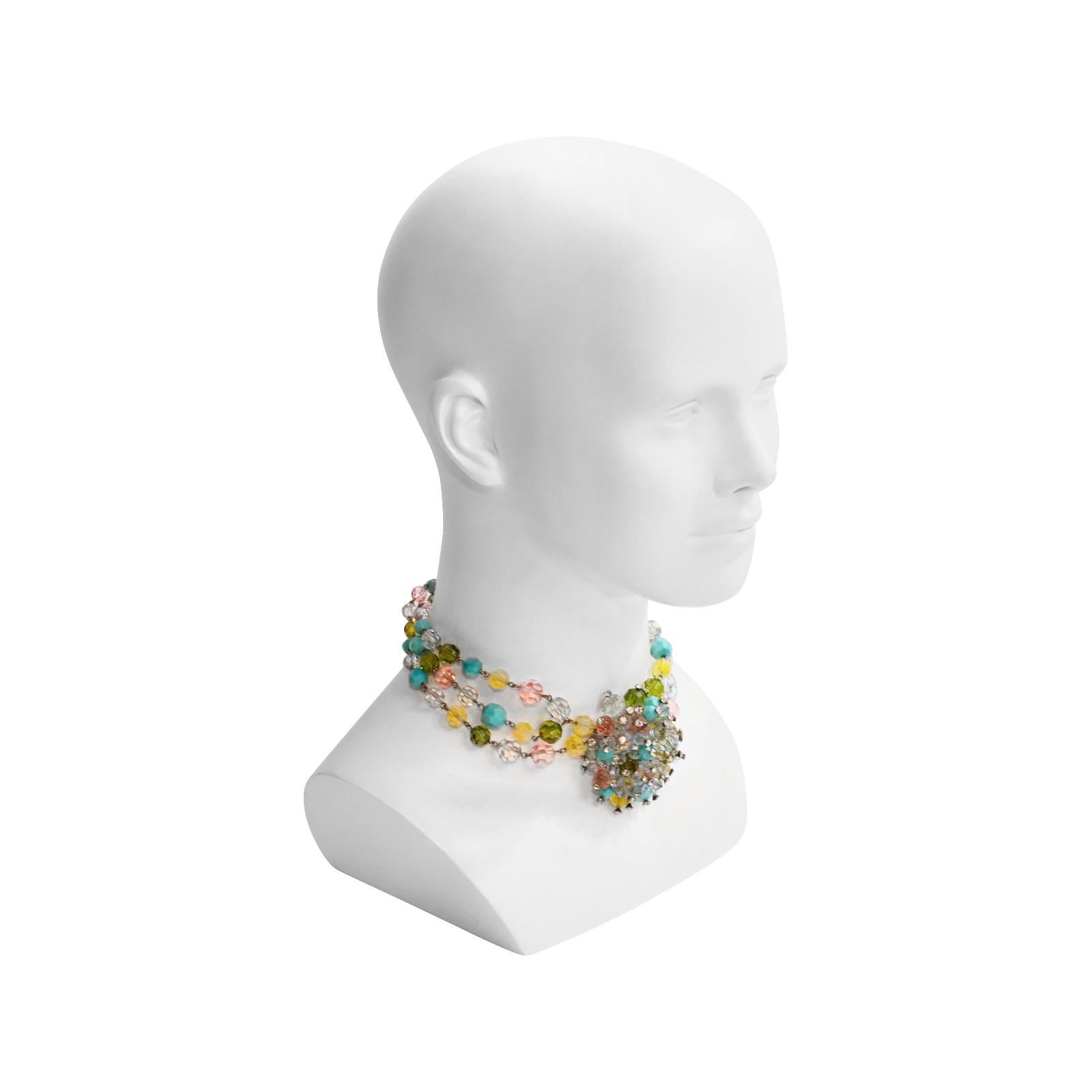 Vintage French Beaded Choker Necklace, circa 1980s For Sale 2