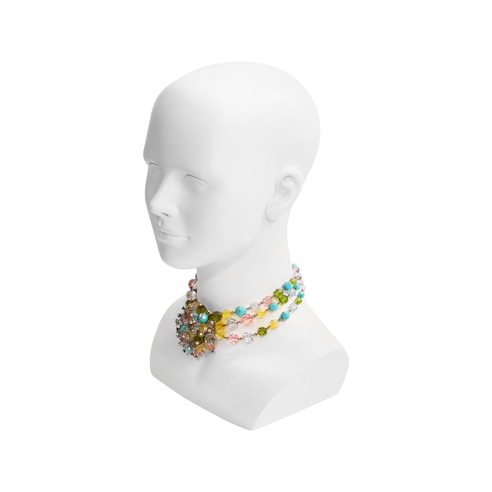 Vintage French Beaded Choker Necklace, circa 1980s For Sale 3