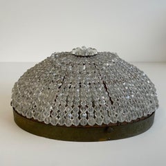 Vintage French Beaded Dome Ceiling Light Fixture