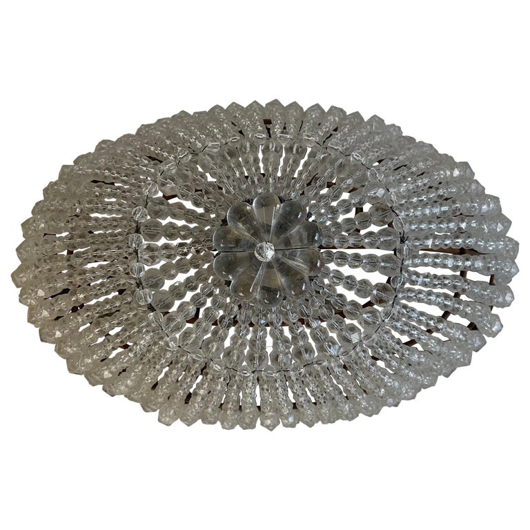 Vintage French Beaded Dome Ceiling Light Fixture at 1stDibs