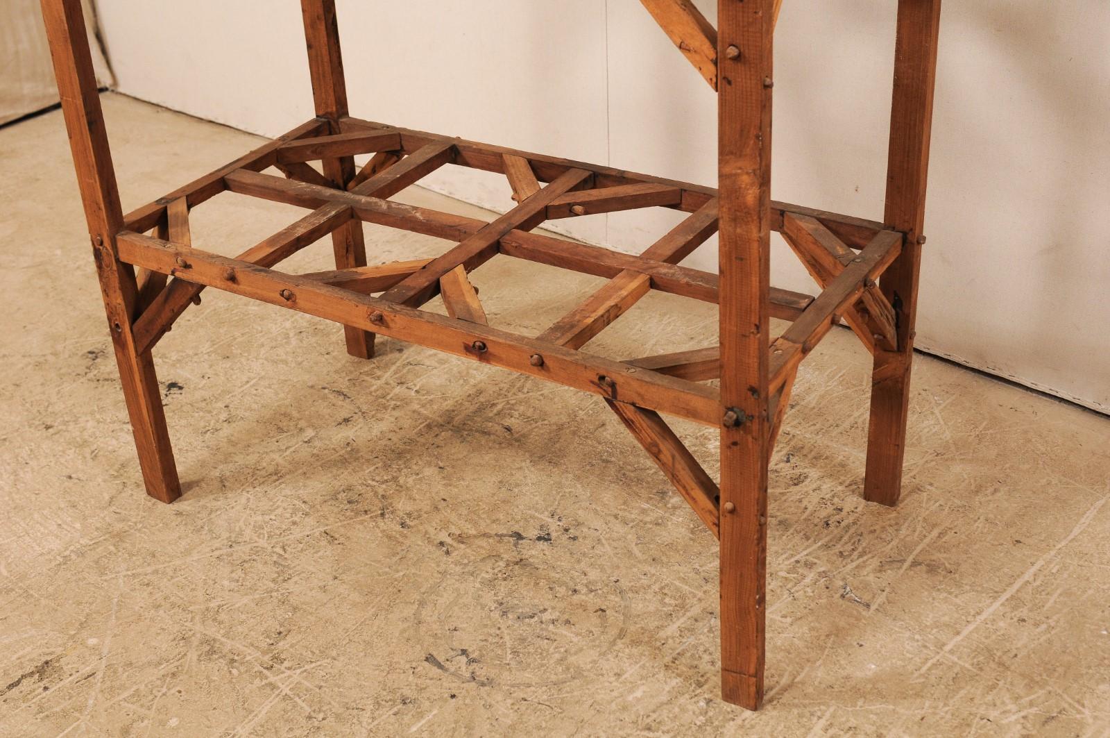 Vintage French Beautifully Crafted Open Wood Shelving Unit at 1stDibs