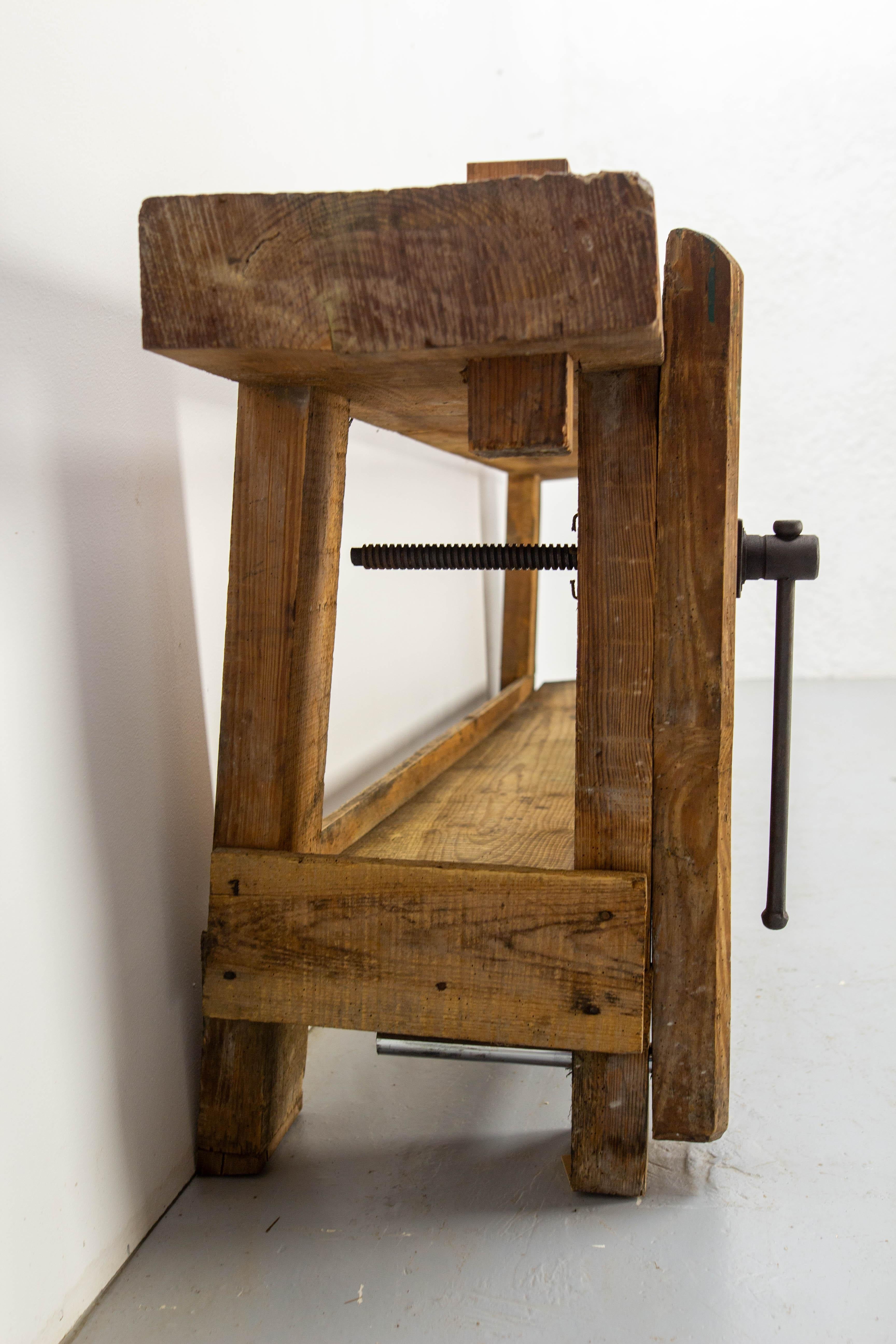 Französischer Vintage-Arbeitstisch oder Konsole aus Buche von Carpenter's Work, um 1960 im Angebot 6