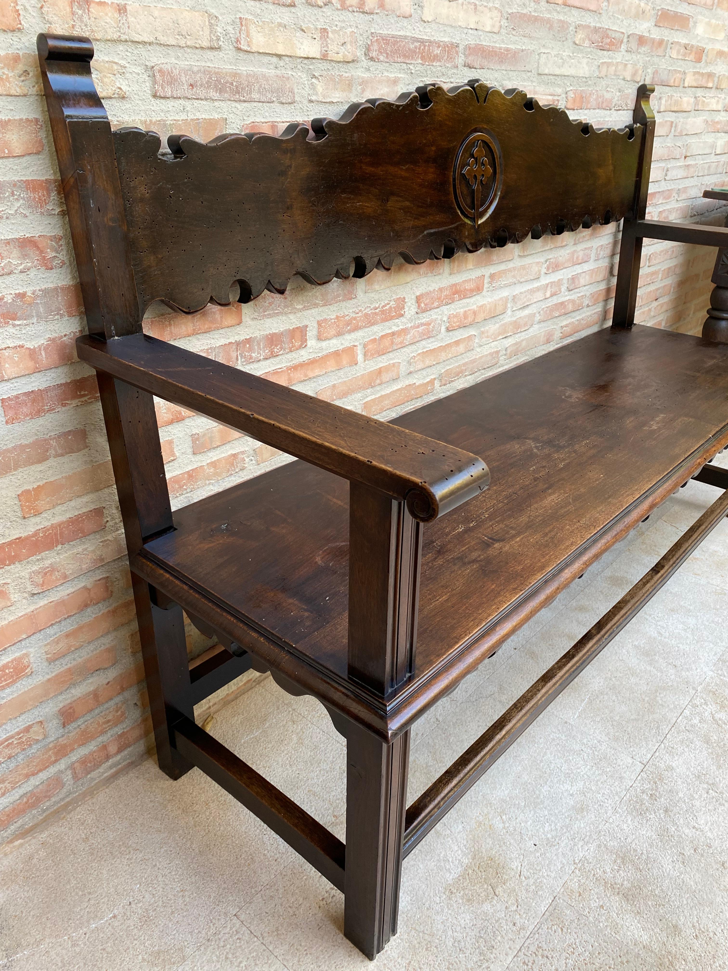 20th Century Vintage French Bench in Wood, 1920 For Sale