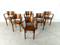 Vintage french bentwood armchairs, 1960s set of 6