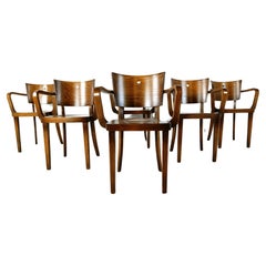 Vintage french bentwood armchairs, 1960s set of 6