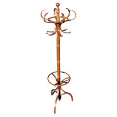 Vintage French Bentwood Thonet Style Coat Hat Rack or Coat Hall Tree