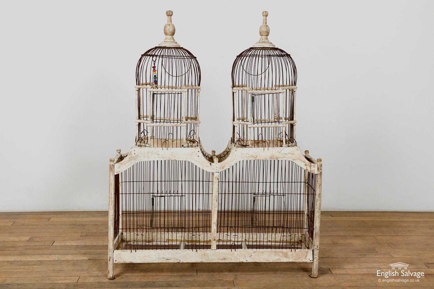 Vintage French Bird Cage, Wire and Wood, 20th Century For Sale 2