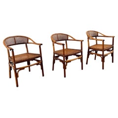 Retro French Bistro Rattan and Bamboo Chairs