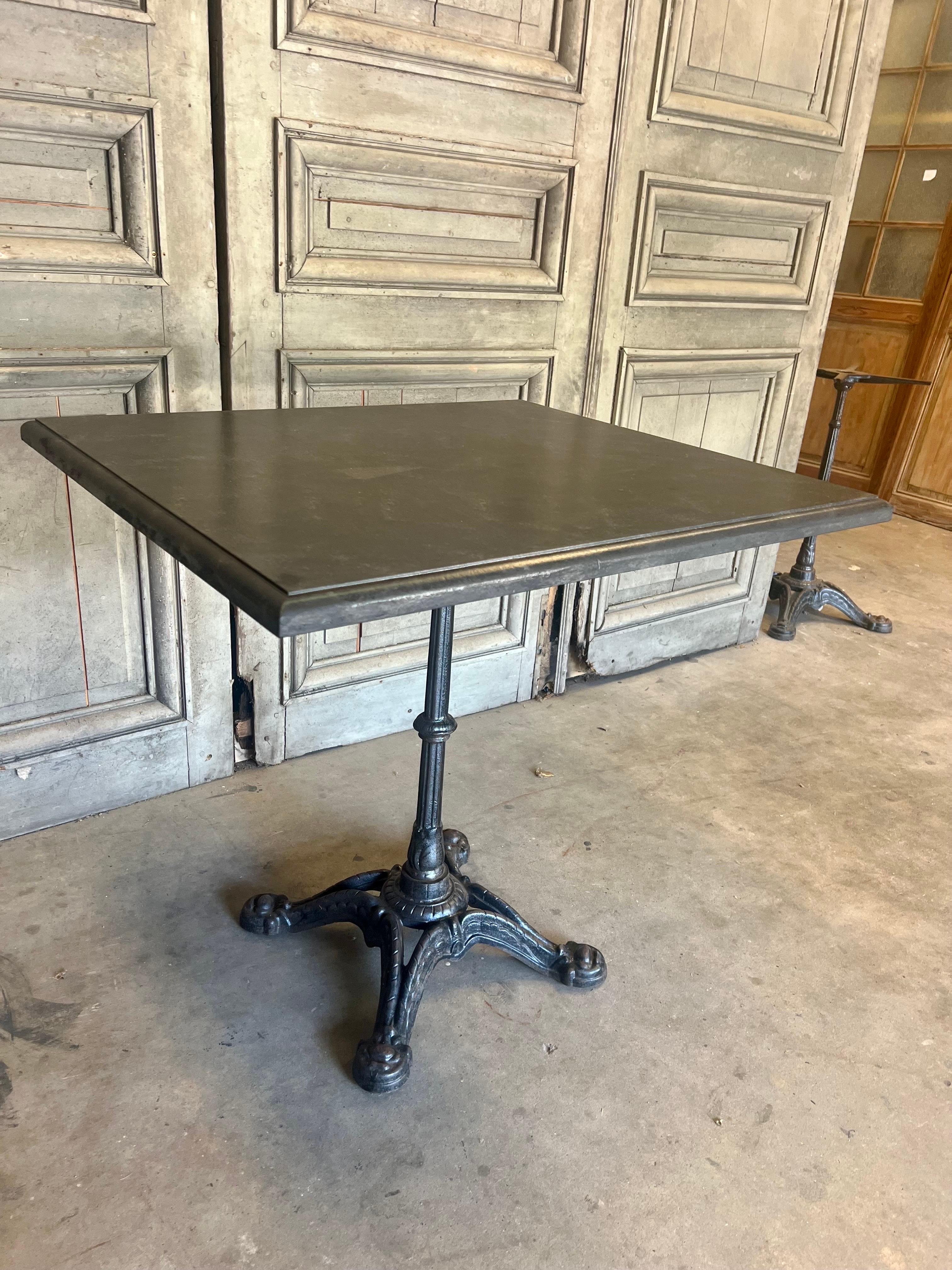 Hand-Painted Vintage French Bistro Table w/ Marble Finish For Sale