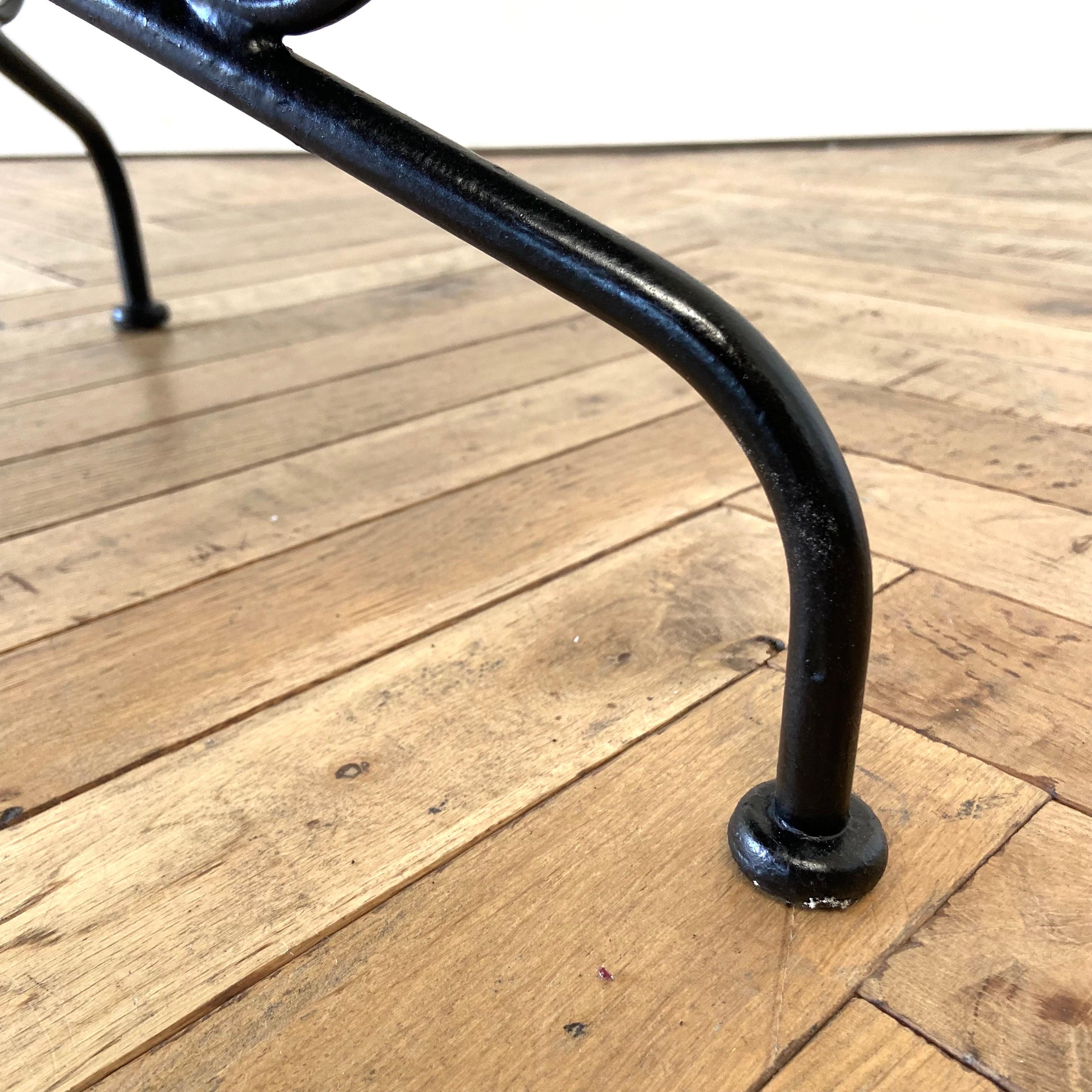 Vintage French Black Metal Outdoor Side Table 1