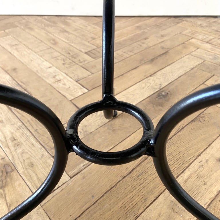 Vintage French Black Metal Outdoor Side Table For Sale at 1stDibs