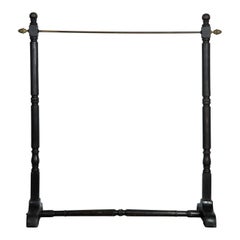 Vintage French Black Wood Clothing Rack