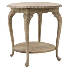 Antique French Bleached Oak Side Table
