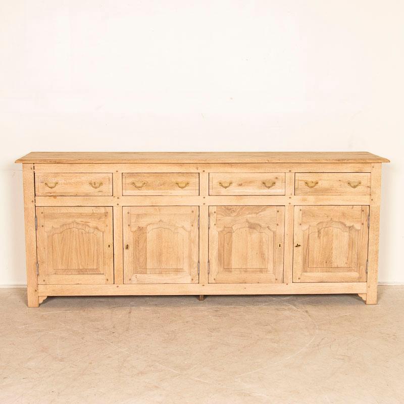 Vintage French Bleached Oak Sideboard Buffet In Good Condition In Round Top, TX