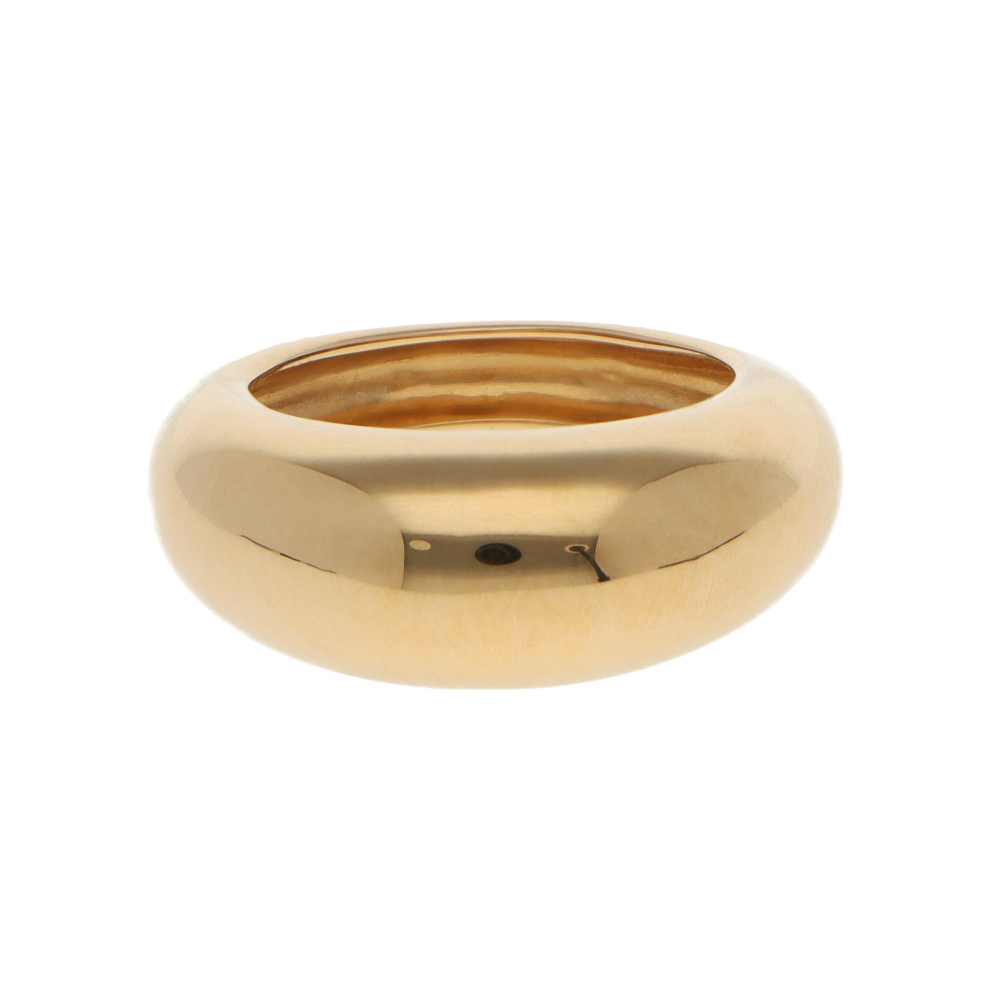 Vintage French Bombe Ring in Yellow Gold For Sale