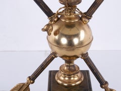 Vintage French Bronze Empire Style Bouillotte Table Lamp