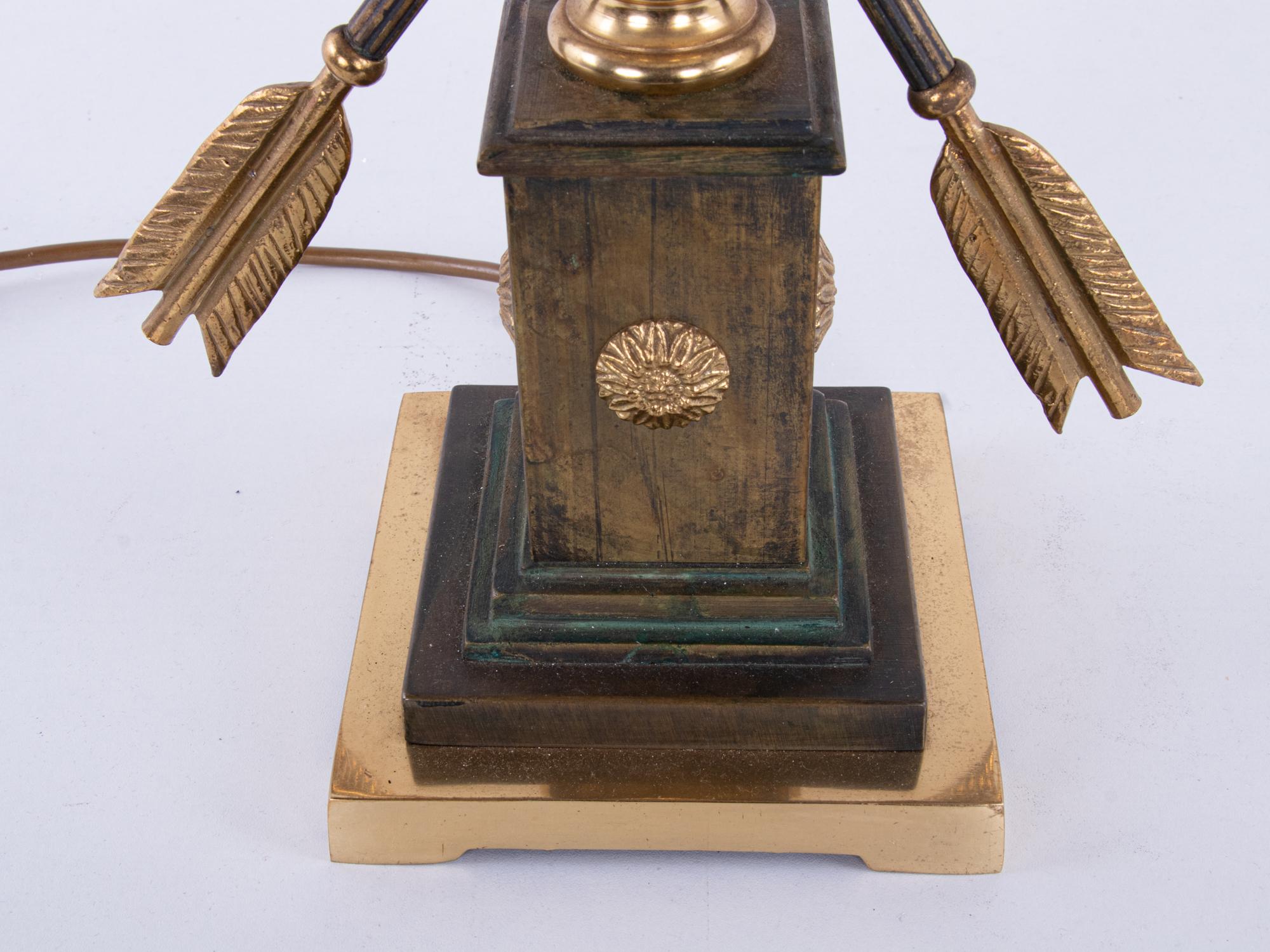 Lampe de table bouillotte française vintage en bronze de style Empire Bon état - En vente à Niederdorfelden, Hessen