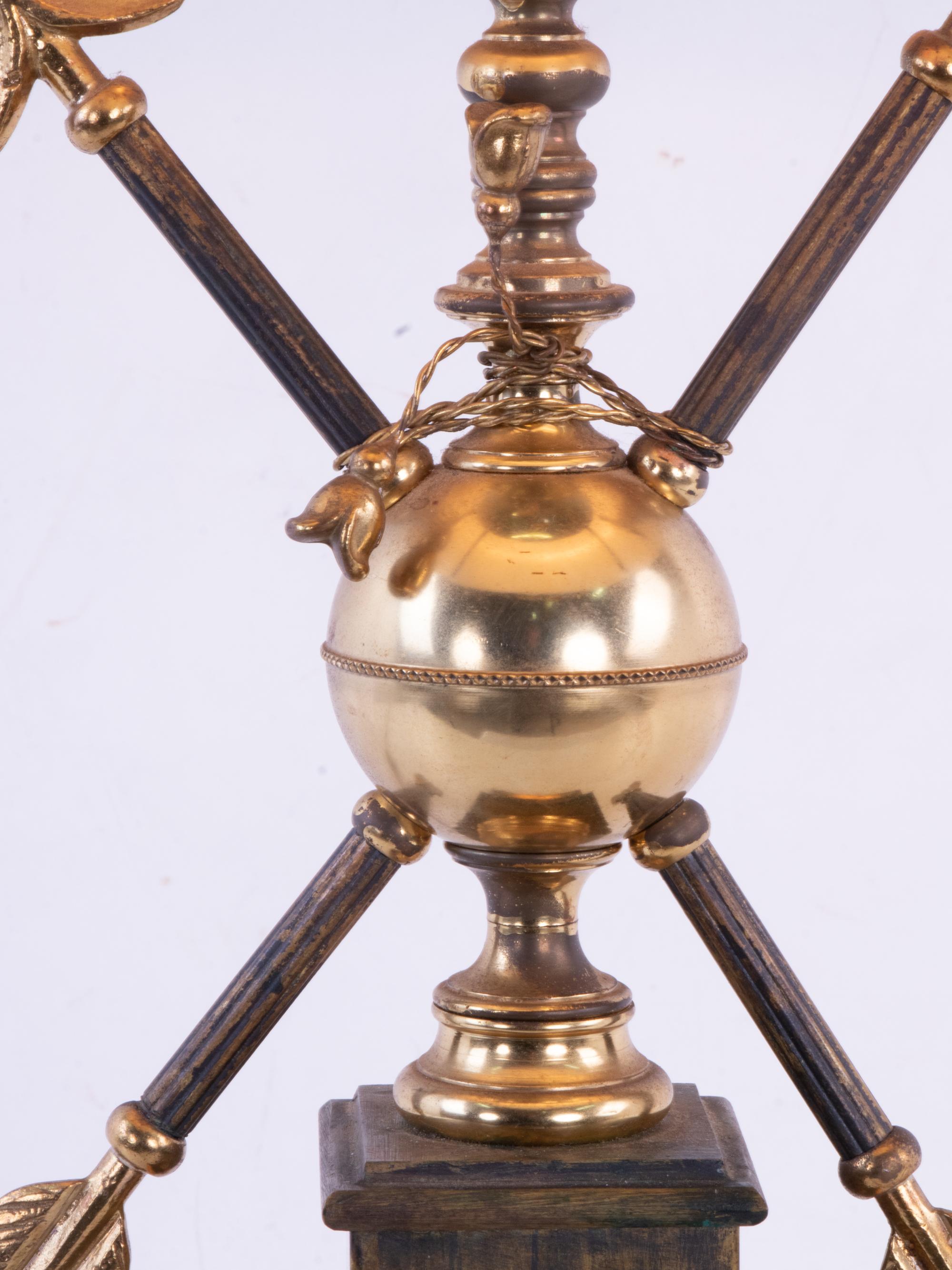 Métal Lampe de table bouillotte française vintage en bronze de style Empire en vente