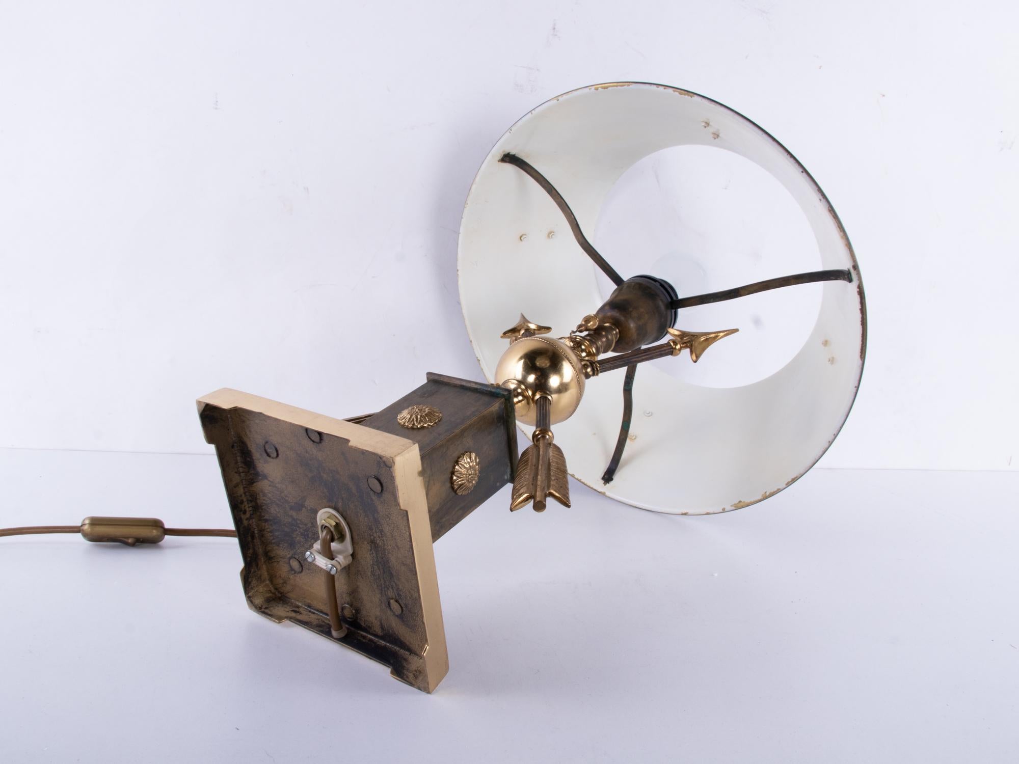 Lampe de table bouillotte française vintage en bronze de style Empire en vente 1