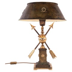 Französische Bouillotte-Tischlampe aus Bronze im Empire-Stil, Vintage
