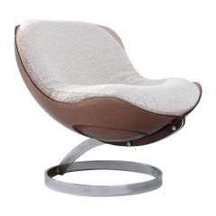 Vintage French Bouclé Upholstered Chair by Boris Tabacoff