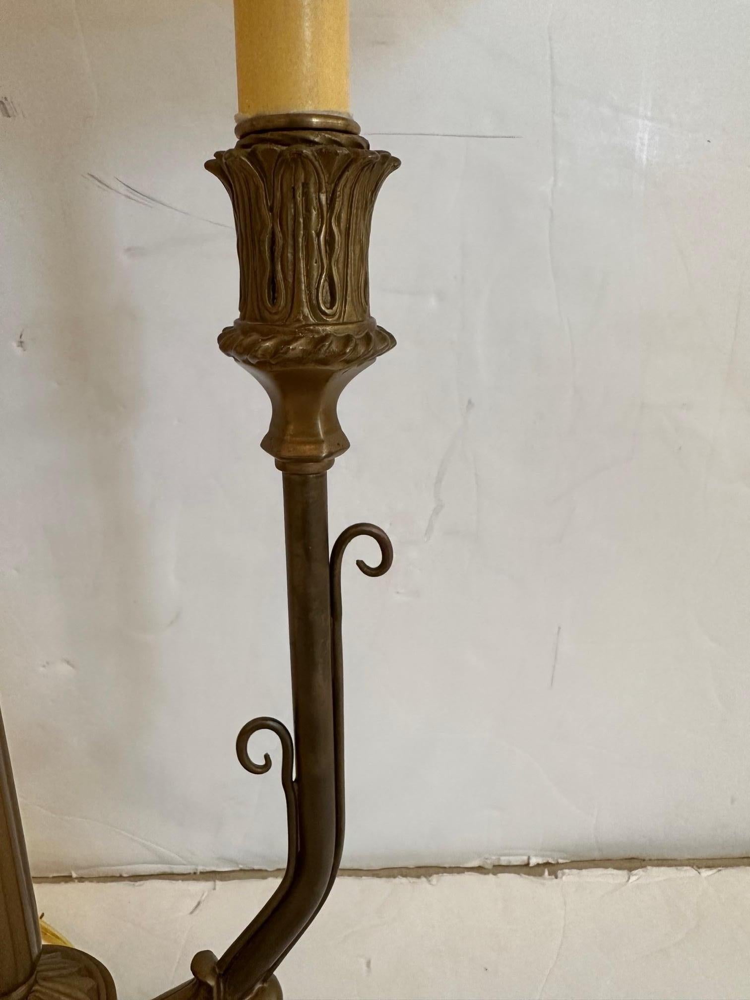 Vintage French Bouilette Lamp with Custom Shade 3