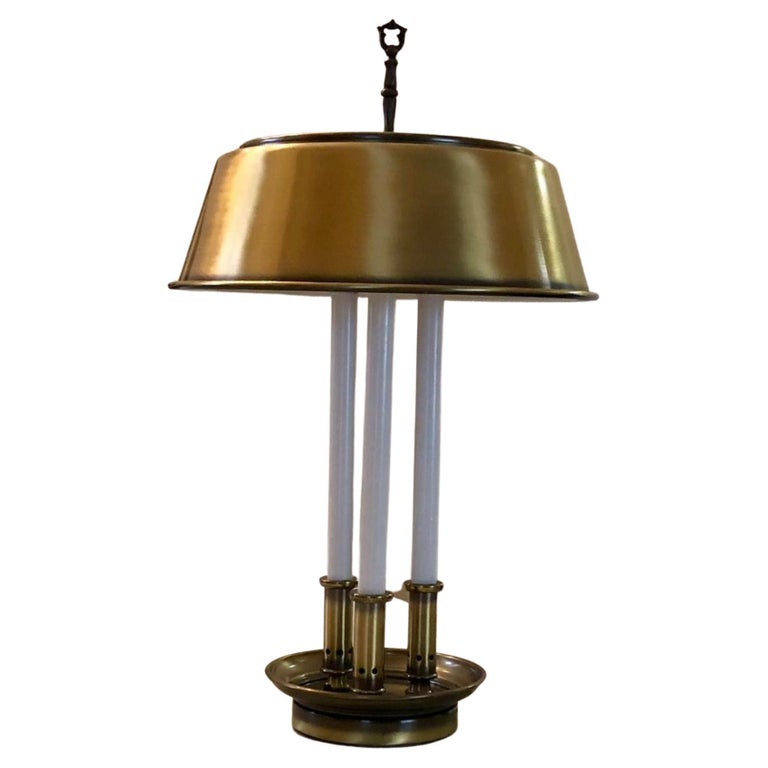 Mid Century Small Brass Bouillotte Table Lamp For Sale at 1stDibs