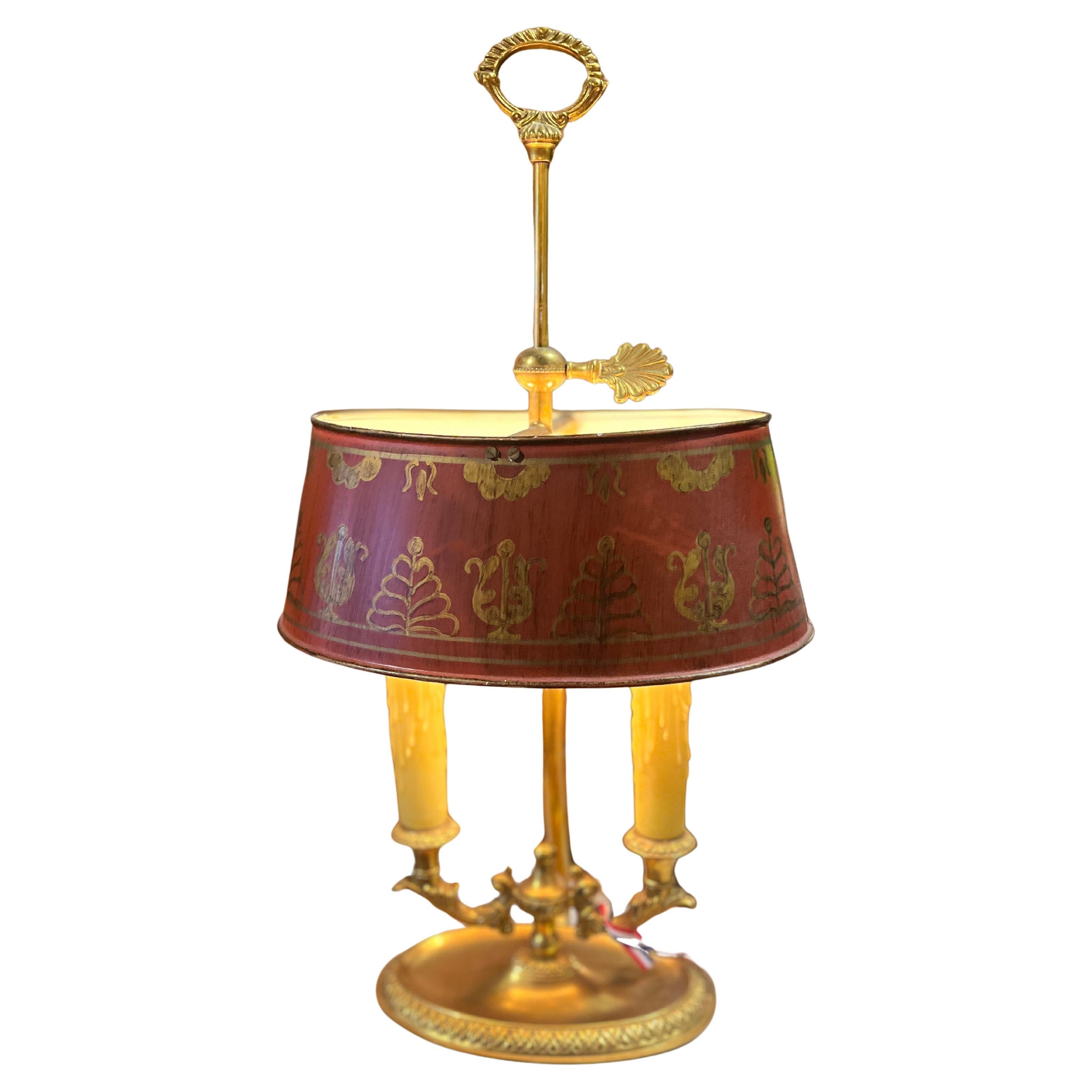 Vintage French Bouillotte Lamp For Sale