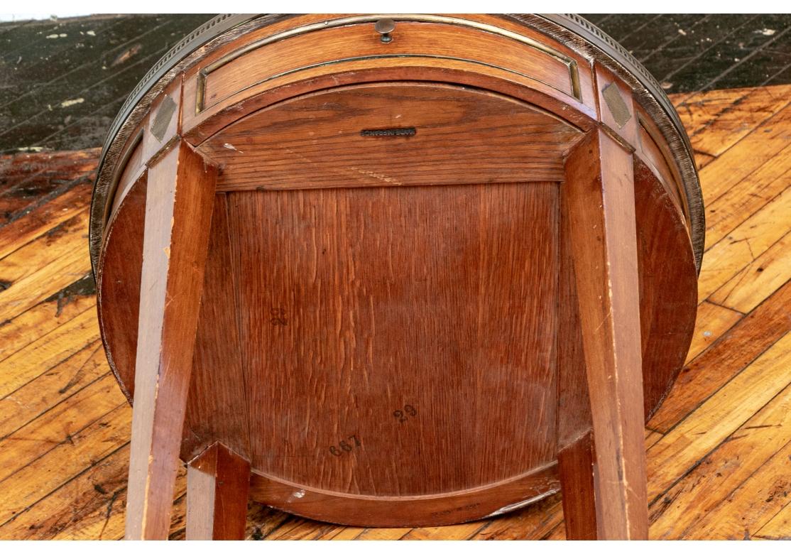 Table bouillotte française vintage avec plateau en marbre inséré à restaurer en vente 2