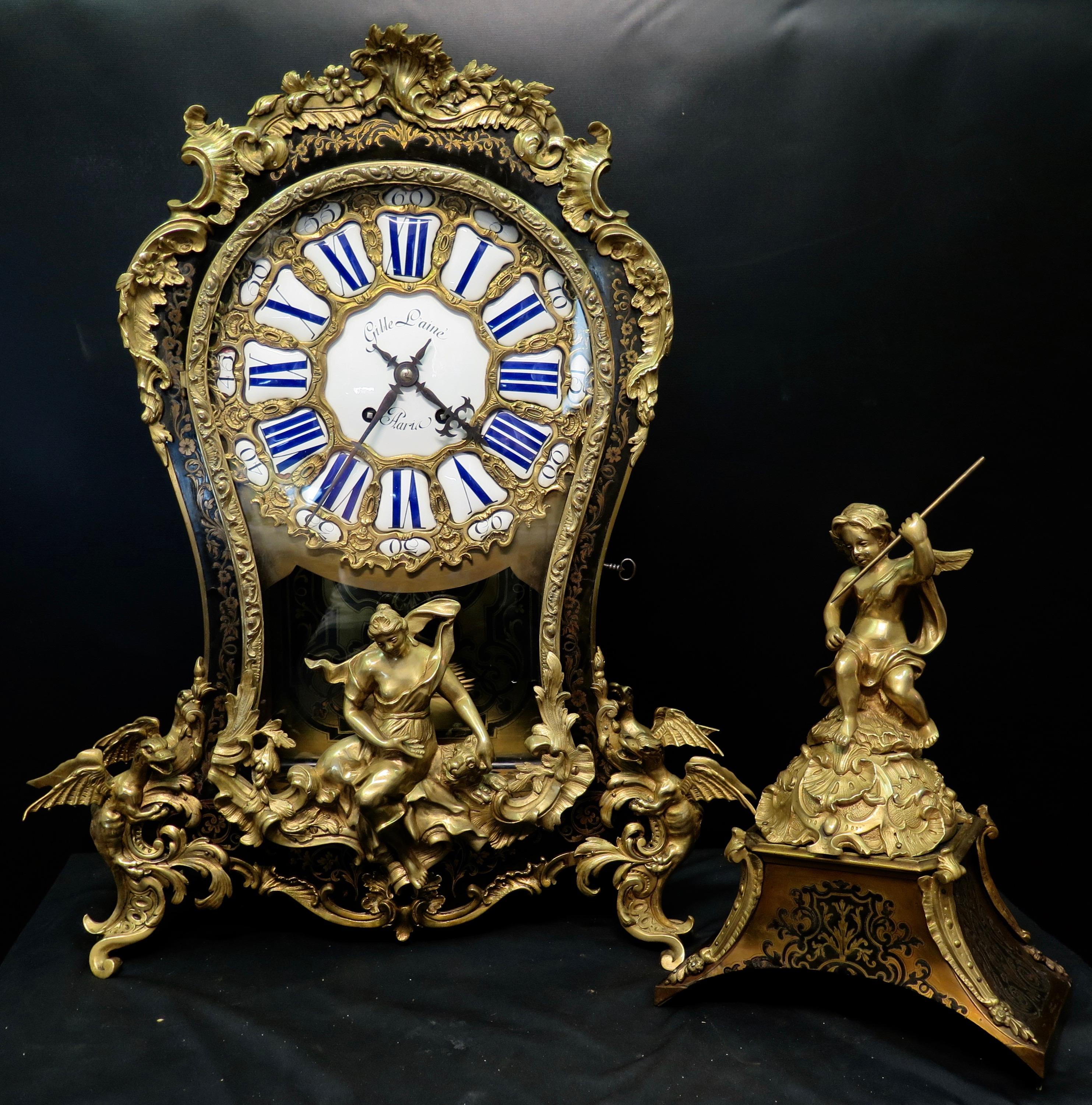 Bronze Vintage French Boulle Clock
