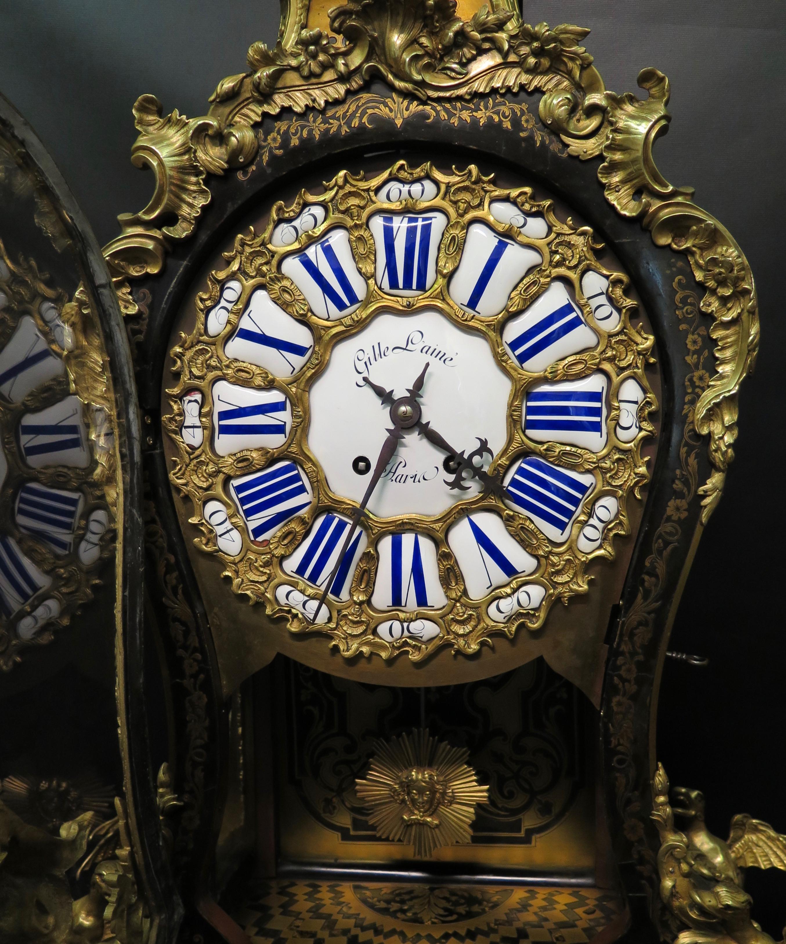 Louis XV Vintage French Boulle Clock