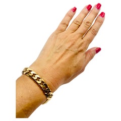 Vintage French Bracelet 18k Rose Gold Curb Link