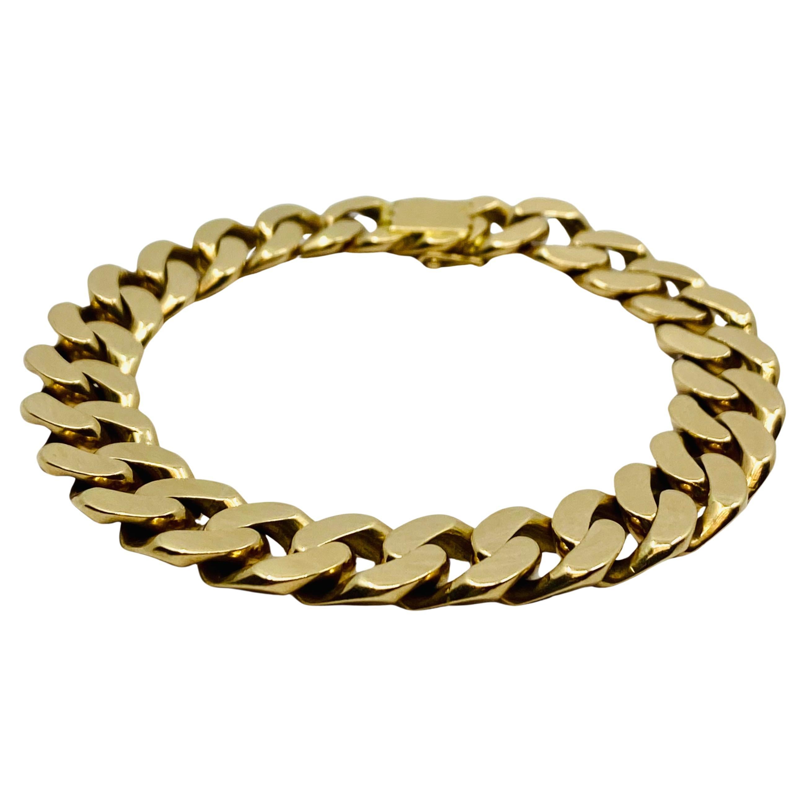 Vintage French Bracelet 18k Rose Gold Curb Link For Sale 2