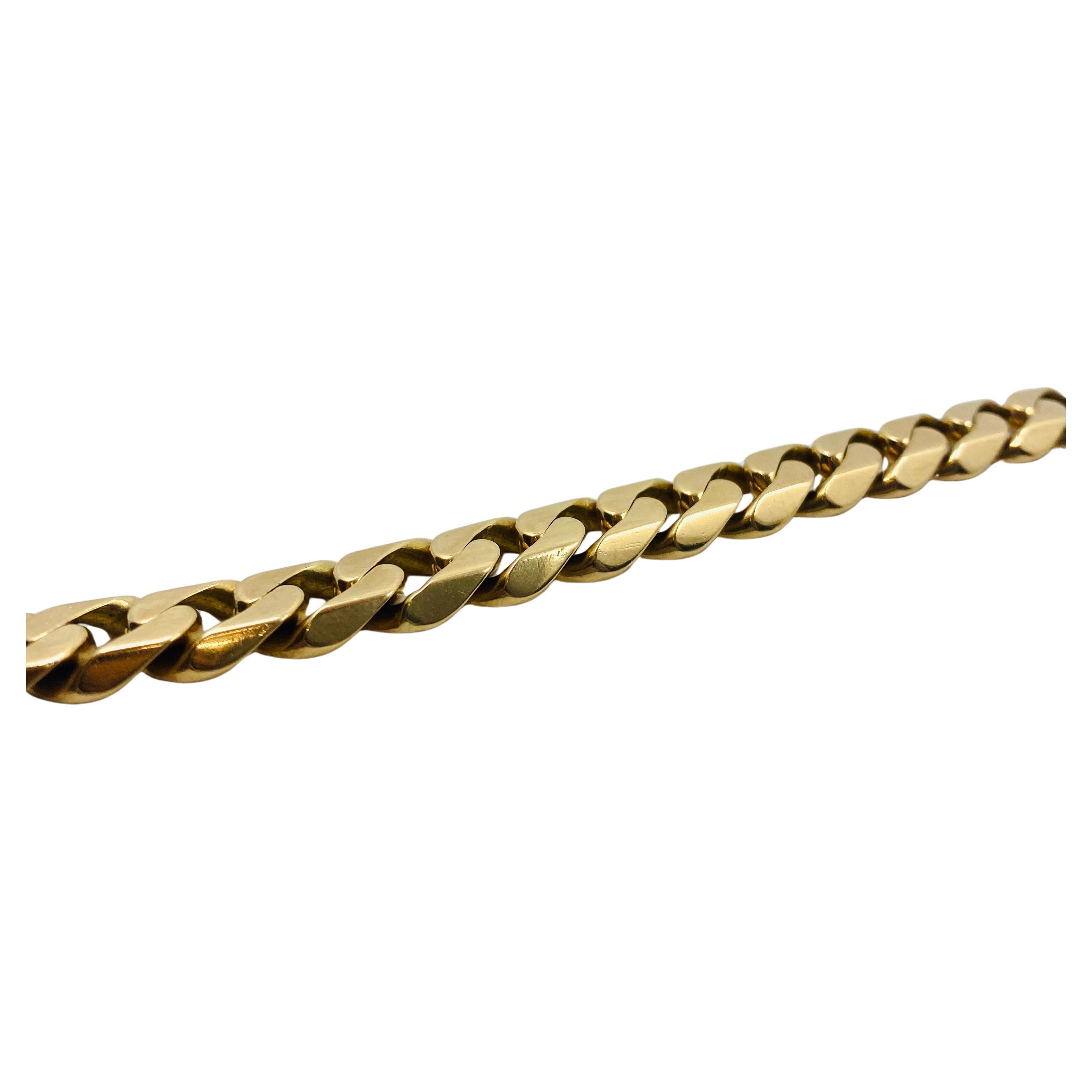 Vintage French Bracelet 18k Rose Gold Curb Link For Sale 3