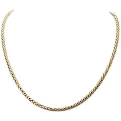 Vintage French Braided Gold Necklace